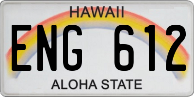 HI license plate ENG612