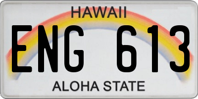 HI license plate ENG613