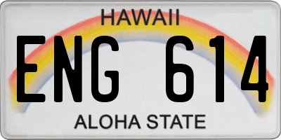HI license plate ENG614