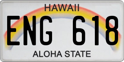 HI license plate ENG618