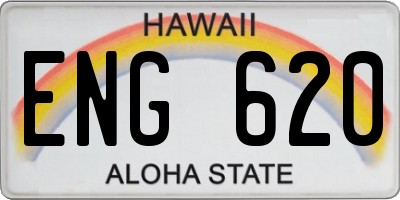 HI license plate ENG620