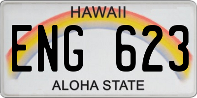 HI license plate ENG623