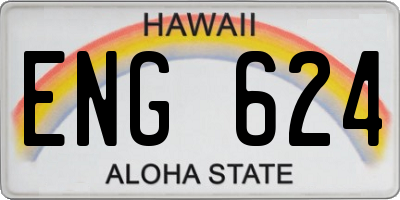 HI license plate ENG624