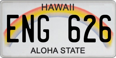 HI license plate ENG626