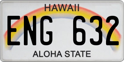 HI license plate ENG632