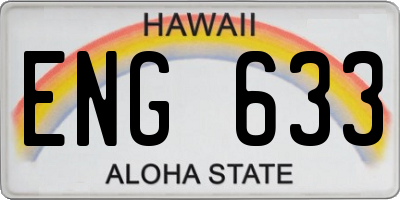 HI license plate ENG633
