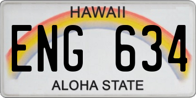 HI license plate ENG634