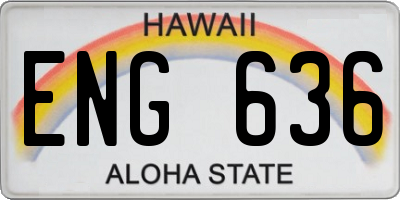 HI license plate ENG636