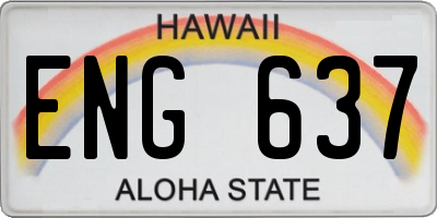 HI license plate ENG637