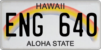 HI license plate ENG640