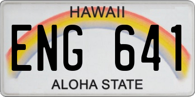 HI license plate ENG641