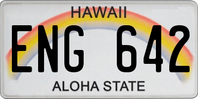 HI license plate ENG642
