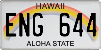 HI license plate ENG644