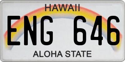 HI license plate ENG646