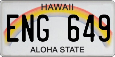 HI license plate ENG649