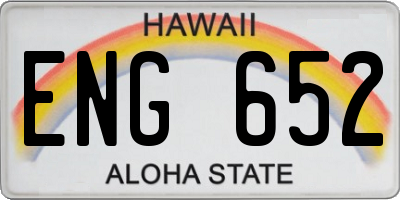 HI license plate ENG652