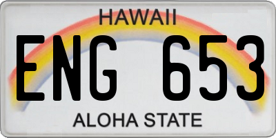 HI license plate ENG653