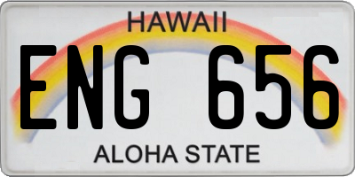 HI license plate ENG656