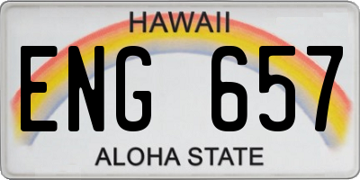 HI license plate ENG657