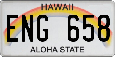 HI license plate ENG658