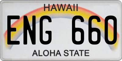 HI license plate ENG660