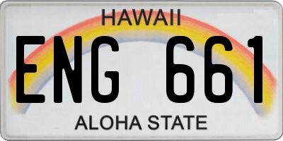 HI license plate ENG661