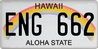 HI license plate ENG662