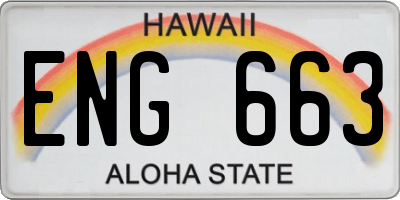 HI license plate ENG663