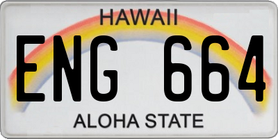 HI license plate ENG664