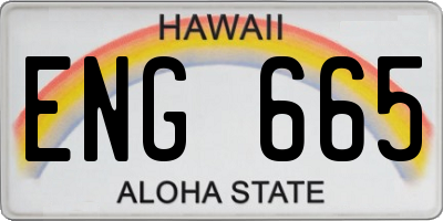 HI license plate ENG665