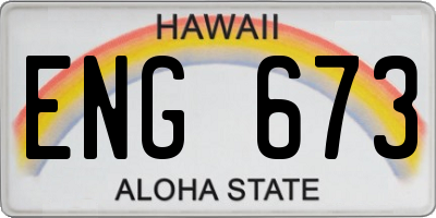 HI license plate ENG673