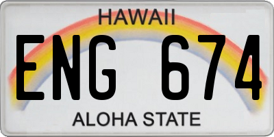 HI license plate ENG674