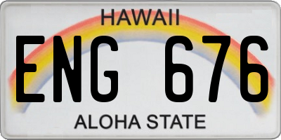 HI license plate ENG676