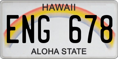 HI license plate ENG678