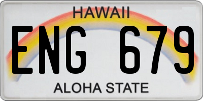 HI license plate ENG679