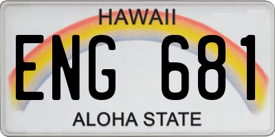 HI license plate ENG681