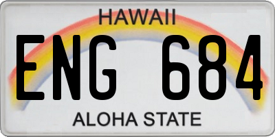 HI license plate ENG684