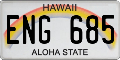 HI license plate ENG685