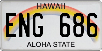 HI license plate ENG686