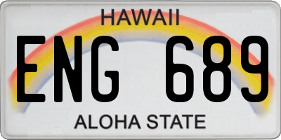 HI license plate ENG689