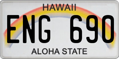 HI license plate ENG690