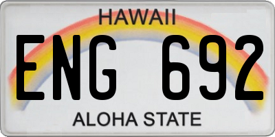 HI license plate ENG692