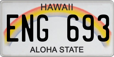 HI license plate ENG693