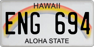 HI license plate ENG694