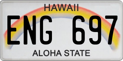HI license plate ENG697