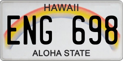 HI license plate ENG698