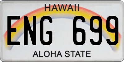HI license plate ENG699