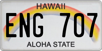 HI license plate ENG707