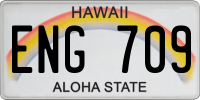 HI license plate ENG709
