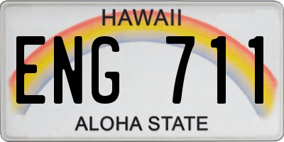 HI license plate ENG711
